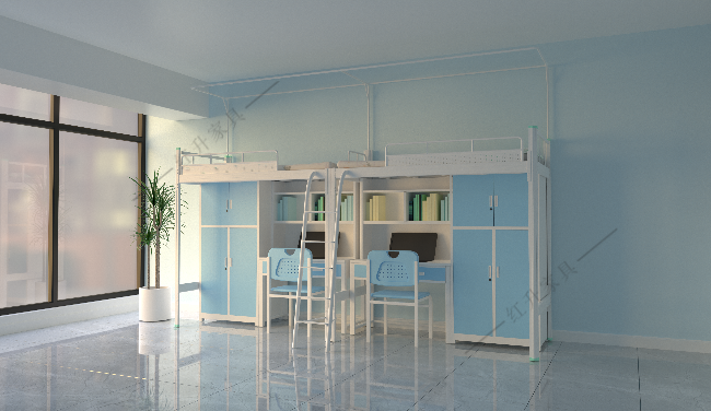  上床下桌的汕头钢木公寓床,竟是省空间的利器!