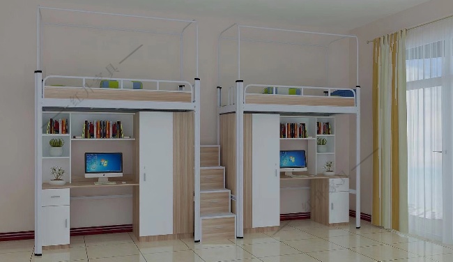 清远公寓寝室床造型简单明快，美观不繁复