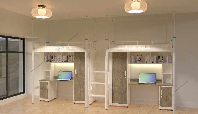 韶关钢木公寓床很美,品味简约复古朴实风